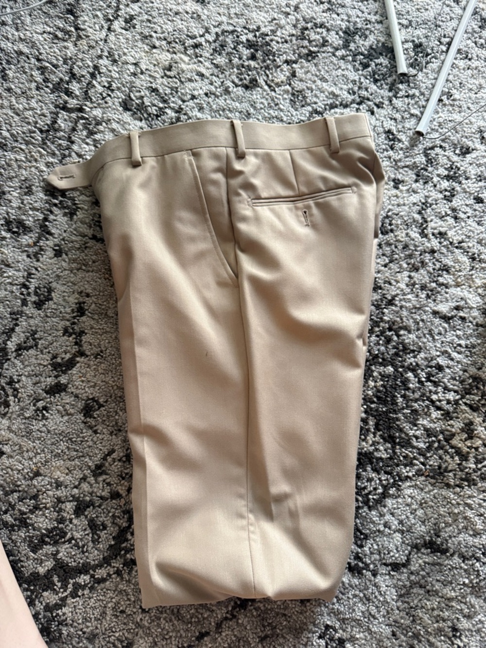 Men's Classic Flat-Front Dress Pants in Tan